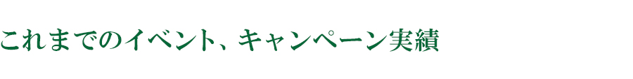 これまでのイベント、キャンペーン実績